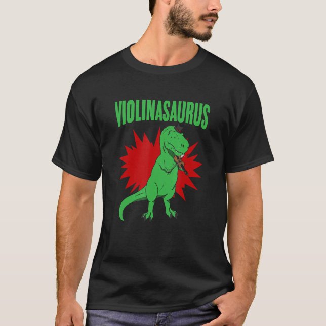 Camiseta Violinasaurus Violinist Dinosaur Orchestra Viola T (Frente)