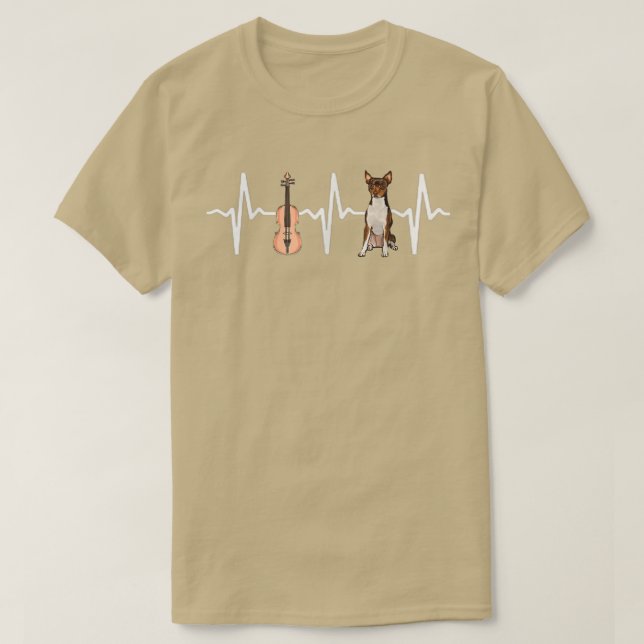 Camiseta Violine Toy Do Terrier Heartbeat Dog Lover (Frente do Design)