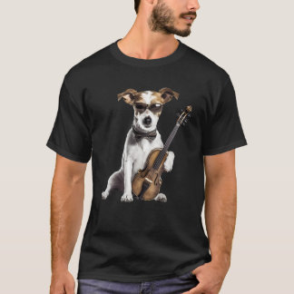 Camiseta Violinist Dog Sunglasses Violin Musician String Pl