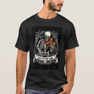 Camiseta Violinista Esqueleto Bach até a Música Pun