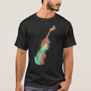 Camiseta Violinista Para Homens Estilo Colorido Violino