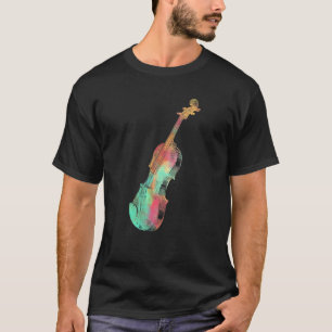 Camiseta Violinista Para Homens Mulheres Violino Estilo Col