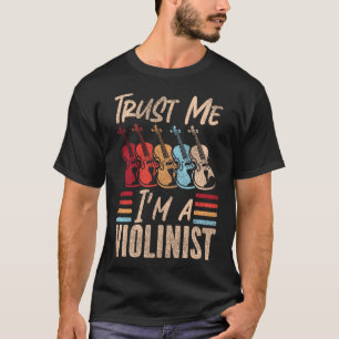 Camiseta Violinista Violino Confie em mim Eu sou um Retro V