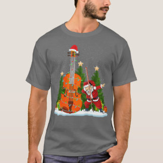 Camiseta Violino às Luzes de Natal Papais noeis Dabbing Xma