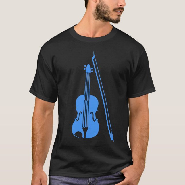 Camiseta Violino - Azul-Bebê (Frente)
