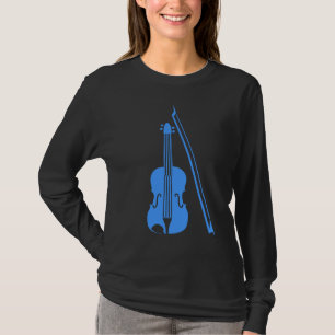 Camiseta Violino - Azul-Bebê