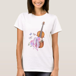 Camiseta Violino, Calçados Balés, Flores e Borboletas