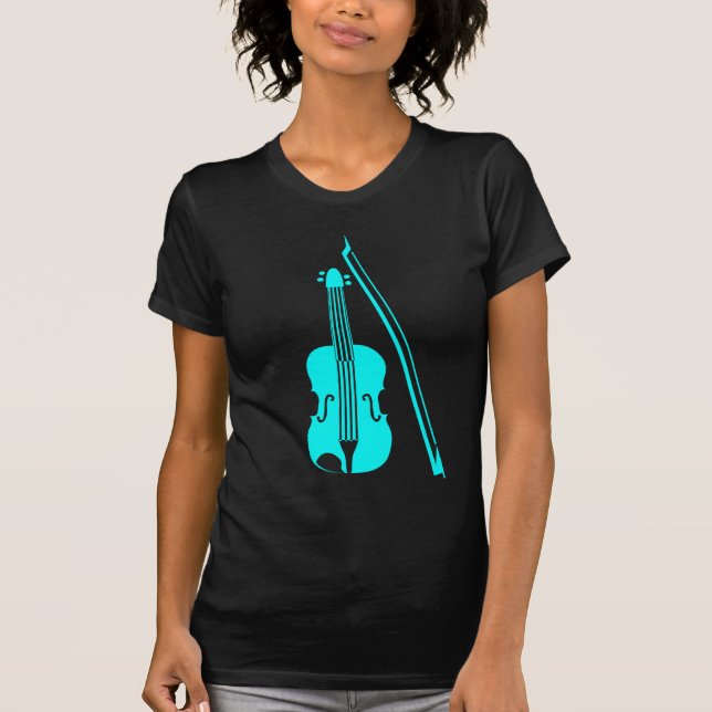 Camiseta Violino - Ciano (Frente)