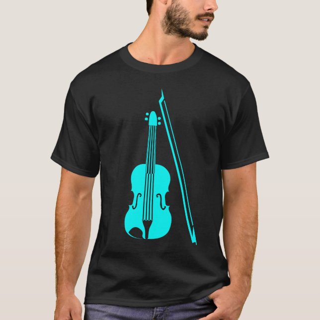Camiseta Violino - Ciano (Frente)