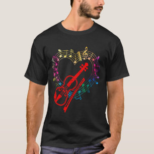 Camiseta Violino Coração Violinista Presente Dia dos Namora