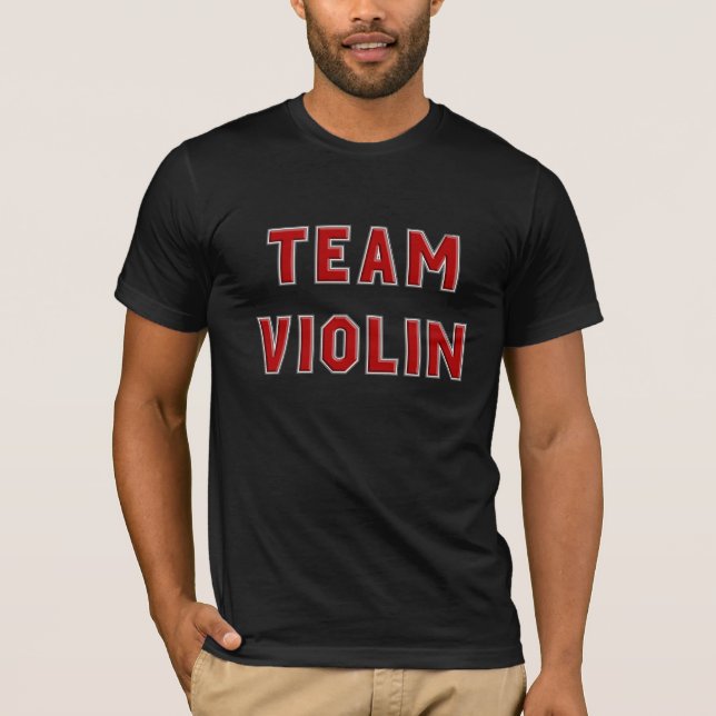 Camiseta Violino da equipe no vermelho (Frente)