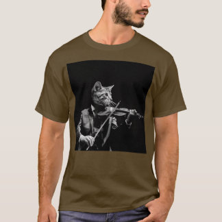Camiseta violino de gato preto