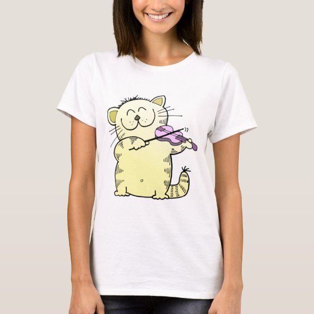 Camiseta Violino do jogo do gatinho (Frente)