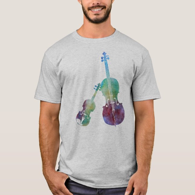 Camiseta Violino e violoncelo de Colorwashed (Frente)