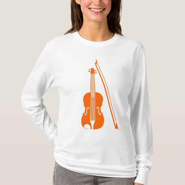 Camiseta Violino - Laranja (Frente)
