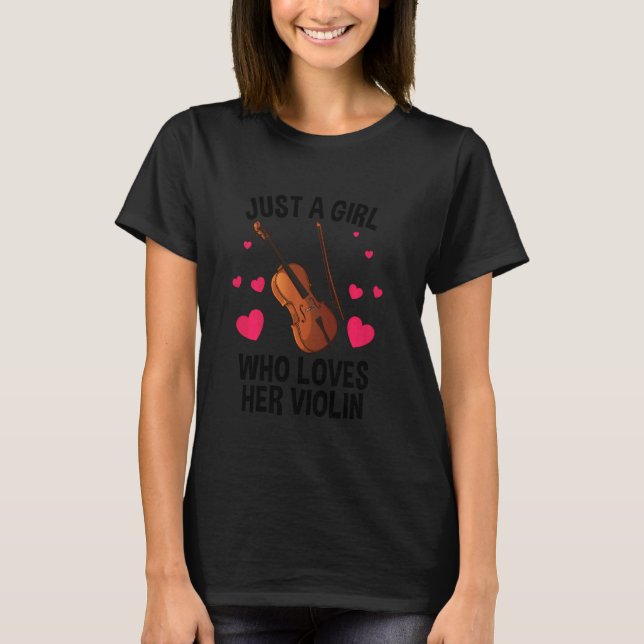 Camiseta Violino legal Para Mulheres Meninas Fiddle Música  (Frente)