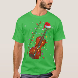 Camiseta Violino Music Lover Xmas Luzes Papais noeis Violin