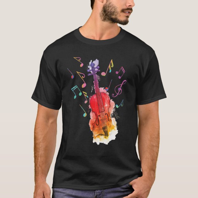 Camiseta Violino Para Homens Mulheres Violinista (Frente)