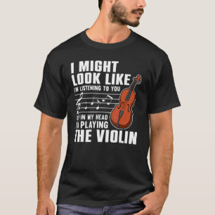 Camiseta Violino Para Homens Mulheres Violinista Tocador d
