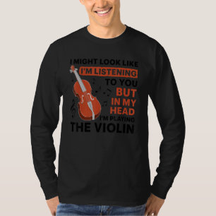Camiseta Violino Para Tocador de Celo Homens Mulheres Violi