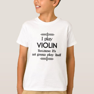 Camiseta Violino - Tocar Música Deco Engraçado