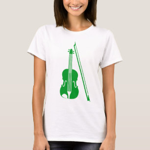 Camiseta Violino - verde de grama