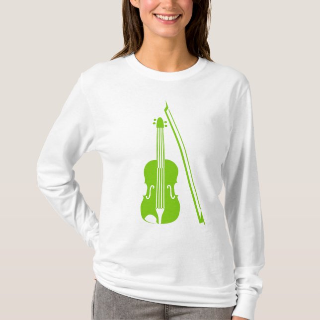 Camiseta Violino - Verde marciano (Frente)