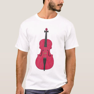 Camiseta Violino: Violino cor-de-rosa: 3d ângulo modelo #4