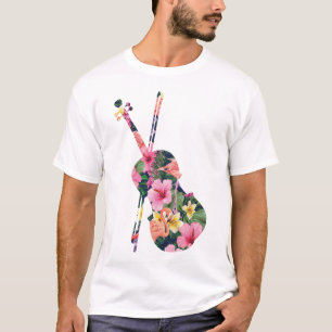 Camiseta Violino Violino Violino Violino Tropical Flor