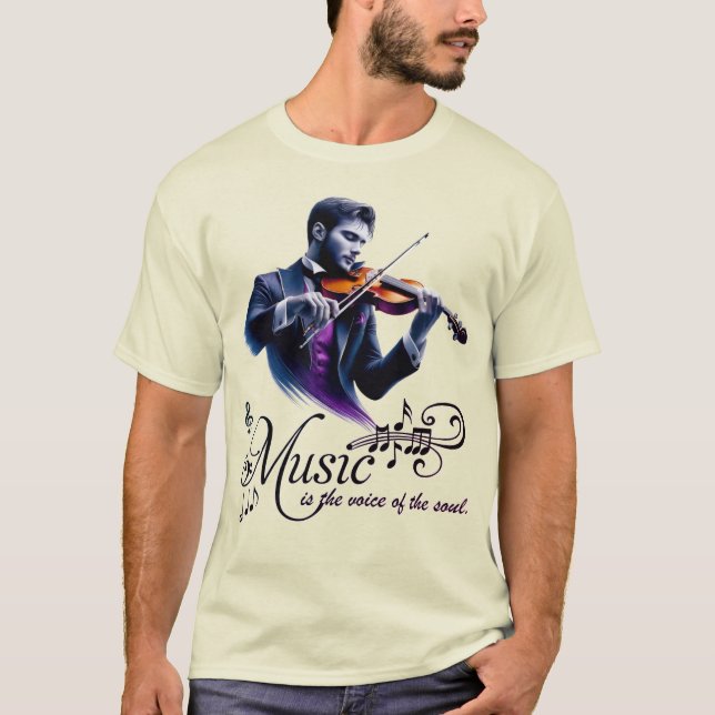 Camiseta violon mens t-shirt violin (Frente)