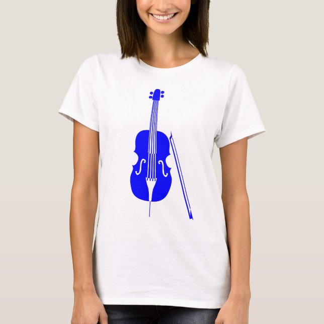Camiseta Violoncelo - Azul (Frente)