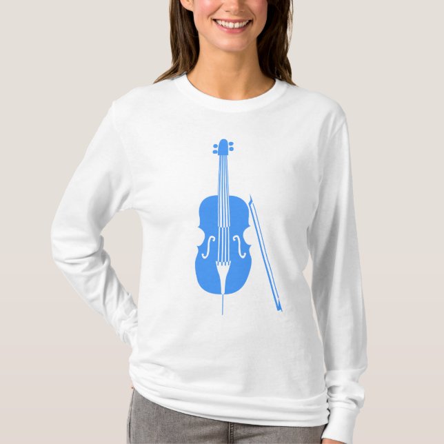 Camiseta Violoncelo - azul bebé (Frente)