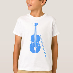 Camiseta Violoncelo - azul bebé
