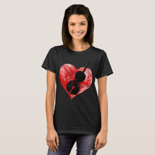 Camiseta Violoncelo coração amor