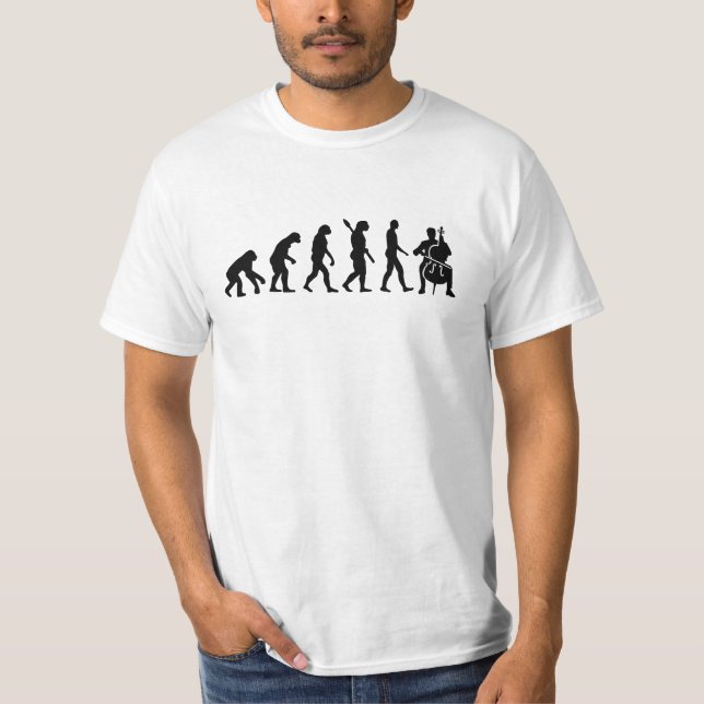 Camiseta Violoncelo da evolução (Frente)
