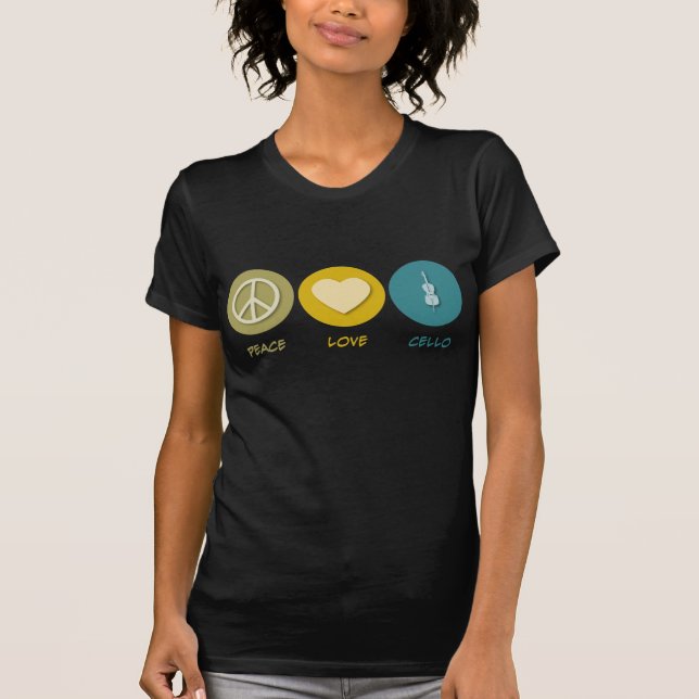 Camiseta Violoncelo do amor da paz (Frente)