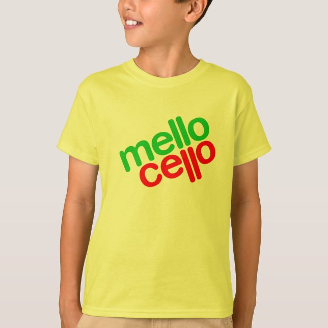 Camiseta violoncelo do mello (miúdos) (Frente)