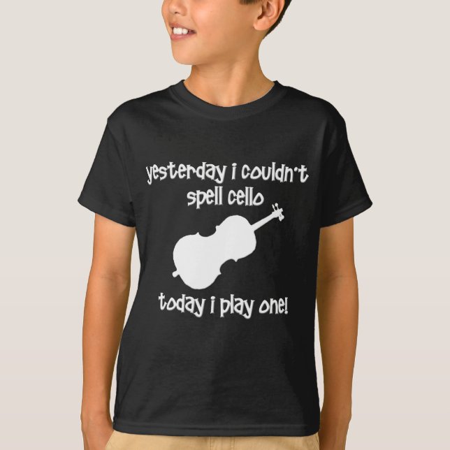 Camiseta violoncelo engraçado (Frente)