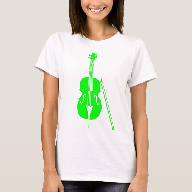 Camiseta Violoncelo - verde (Frente)