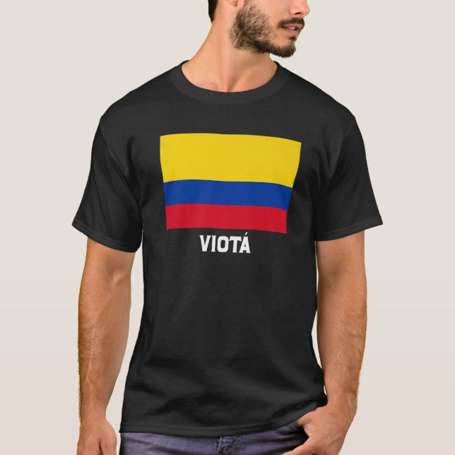 Camiseta Viota Colombia Flag Emblem Escudo Bandera Crest (Frente)