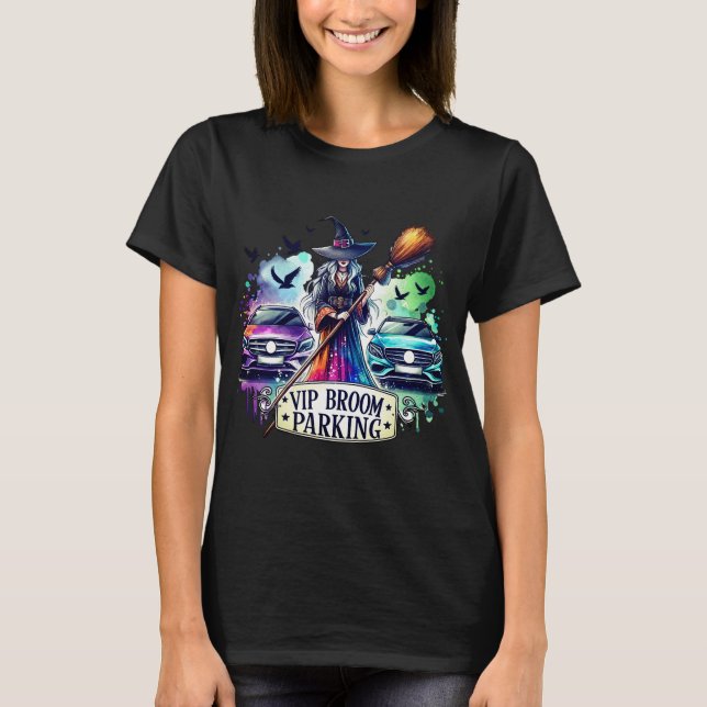 Camiseta "VIP Broom Parking" Witchy Tee (Frente)