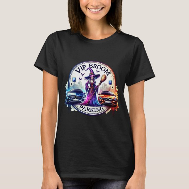 Camiseta "VIP Broom Parking" Witchy Tee (Frente)