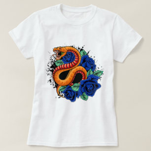 Camiseta Viper e Rosas azuis