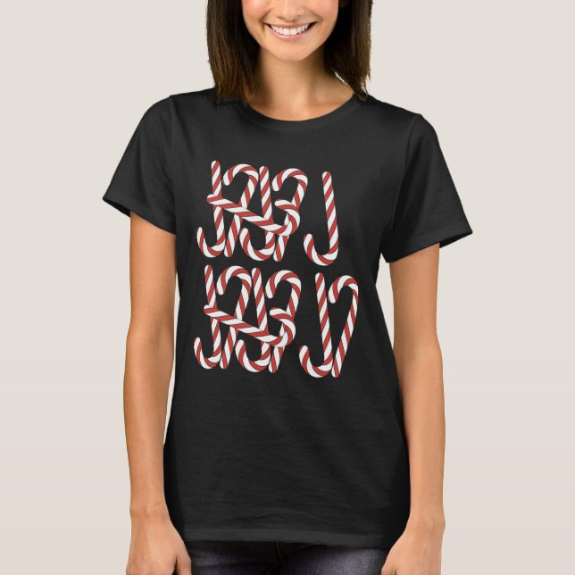 Camiseta Viral 67 Candy Canes Tally Marks Xmas Holiday Teac (Frente)