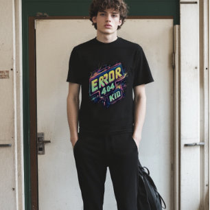 Camiseta Viral Neon Glitch 404 Tee