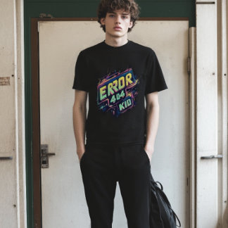 Camiseta Viral Neon Glitch 404 Tee
