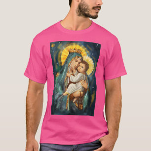 Camiseta Virgem Abençoada Maria Mãe de Jesus Retrato