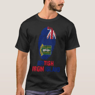 Camiseta Virgem Britânica Finger Impressão Flag I Love Tr