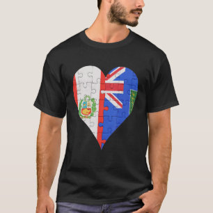 Camiseta Virgem Britânica peruana Islanders Flag Heart