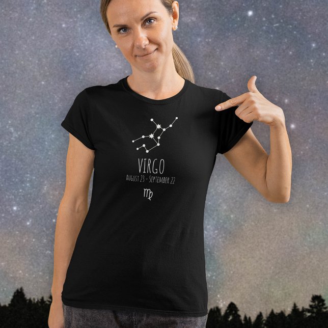 Camiseta Virgem | Constelação Zodiac Personalizada T-Shirt (Criador carregado)